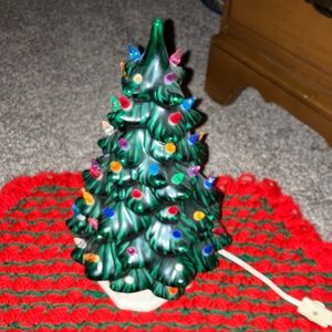 Holland Mold Festive Ceramic Holiday Tree with Colorful Lights Vintage